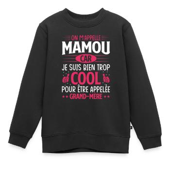 On m'appelle mamou - Sweat Premium enfant bio - noir - Devant - AI Model Kid Female (0cm)