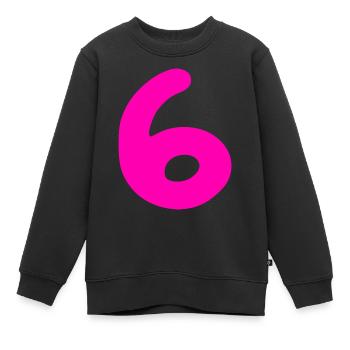 6 ans anniversaire rose - Sweat Premium enfant bio - noir - Devant - AI Model Kid Female (0cm)