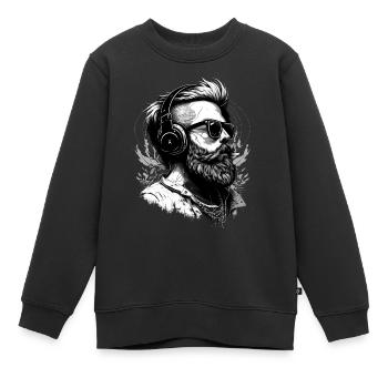 Hipster Sound - Kinder Premium Organic Sweatshirt - Schwarz - Vorne - AI Model Kid Female (0cm)