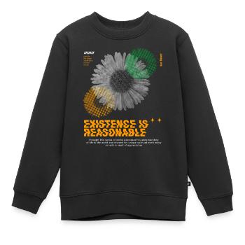 Flower Streetwear - Kinder Premium Organic Sweatshirt - Schwarz - Vorne - AI Model Kid Female (0cm)