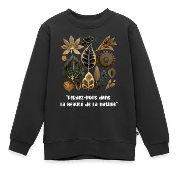 Verlieren Sie sich in der Schönheit der Natur - Kinder Premium Organic Sweatshirt - Schwarz - Vorne - AI Model Kid Female (0cm)