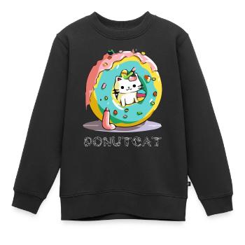 Donutcat (Donutkatze) - Kinder Premium Organic Sweatshirt - Schwarz - Vorne - AI Model Kid Female (0cm)