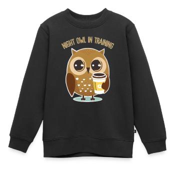 Nachtschwärmer im Training - Kinder Premium Organic Sweatshirt - Schwarz - Vorne - AI Model Kid Female (0cm)