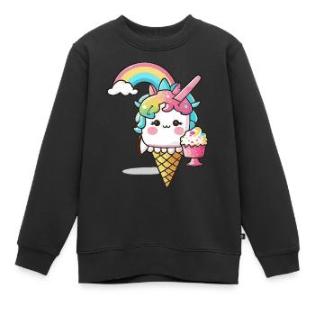 Licorne du Soleil - Brille comme le soleil - Sweat Premium enfant bio - noir - Devant - AI Model Kid Female (0cm)