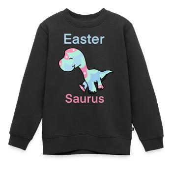 Saurus de Pâques Oeufs de dinosaures Oeufs de Pâques - Sweat Premium enfant bio - noir - Devant - AI Model Kid Female (0cm)