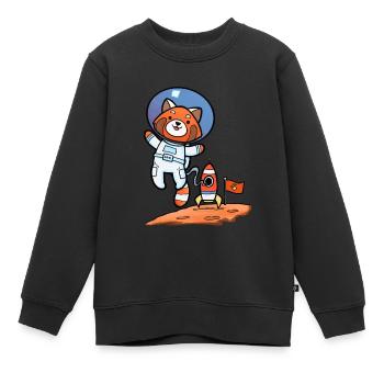 Roter Panda Astronaut Karikatur - Kinder Premium Organic Sweatshirt - Schwarz - Vorne - AI Model Kid Female (0cm)
