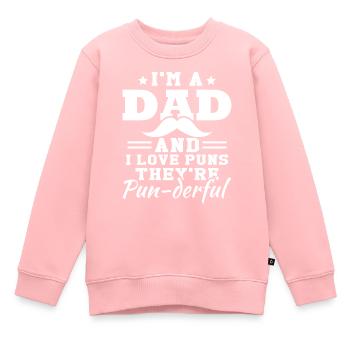 J’adore les jeux de mots | Hommes | Blague de Papa - Sweat Premium enfant bio - rose - Devant - AI Model Kid Female (0cm)