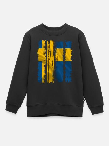 Schweden Schweden Flagge national norden skandinavia - Kinder Premium Organic Sweatshirt - Schwarz
