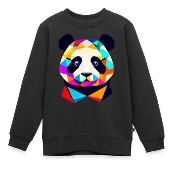 Panda - Kids Premium Organic Sweatshirt - black - Front - AI Model Kid Female (0cm)