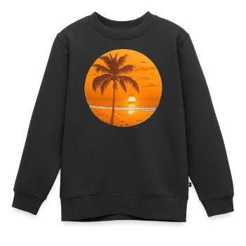 Coucher de soleil - Sweat Premium enfant bio - noir - Devant - AI Model Kid Female (0cm)
