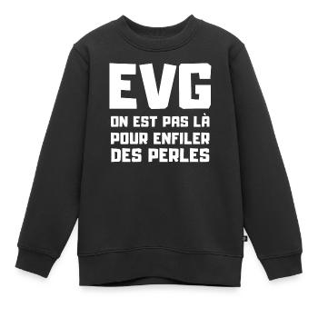 EVG, équipe du marié, futur marié - Sweat Premium enfant bio - noir - Devant - AI Model Kid Female (0cm)
