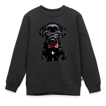 Chien - Sweat Premium enfant bio - noir - Devant - AI Model Kid Female (0cm)