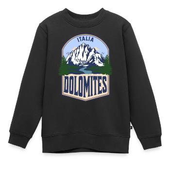 Dolomiten Italien Vintage Berg - Kinder Premium Organic Sweatshirt - Schwarz - Vorne - AI Model Kid Female (0cm)
