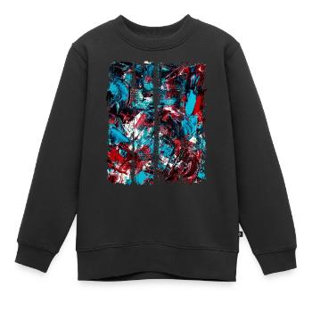 art digitalart graphicdesign vectoriel art graphiques - Sweat Premium enfant bio - noir - Devant - AI Model Kid Female (0cm)