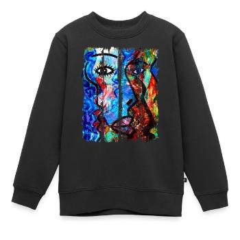 art digitalart graphicdesign vectoriel art graphiques - Sweat Premium enfant bio - noir - Devant - AI Model Kid Female (0cm)