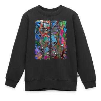 art digitalart graphicdesign vectoriel art graphiques - Sweat Premium enfant bio - noir - Devant - AI Model Kid Female (0cm)