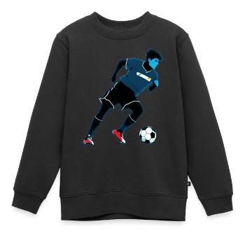 fussball - Kinder Premium Organic Sweatshirt - Schwarz - Vorne - AI Model Kid Female (0cm)