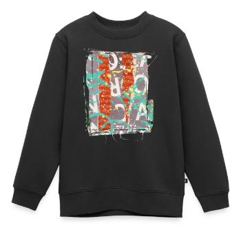 Extraits de journaux Albums Magazines Code alphabet - Sweat Premium enfant bio - noir - Devant - AI Model Kid Female (0cm)