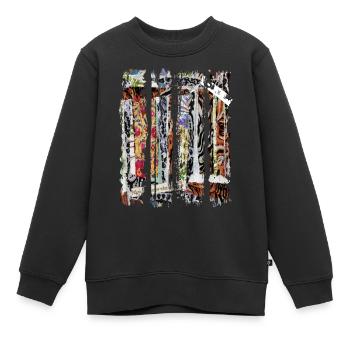 Extraits de journaux Albums Magazines Code alphabet - Sweat Premium enfant bio - noir - Devant - AI Model Kid Female (0cm)