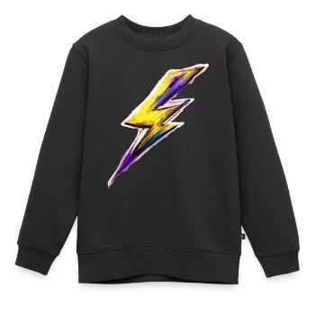 Stilisierter Blitz - Kinder Premium Organic Sweatshirt - Schwarz - Vorne - AI Model Kid Female (0cm)