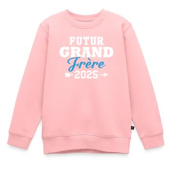 Futur Grand Frère 2025 - Sweat Premium enfant bio - rose - Devant - AI Model Kid Female (0cm)