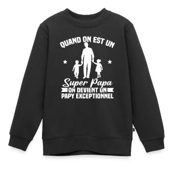 Un super papa - Sweat Premium enfant bio - noir - Devant - AI Model Kid Female (0cm)