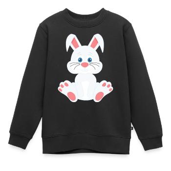 Lapin mignon - Sweat Premium enfant bio - noir - Devant - AI Model Kid Female (0cm)