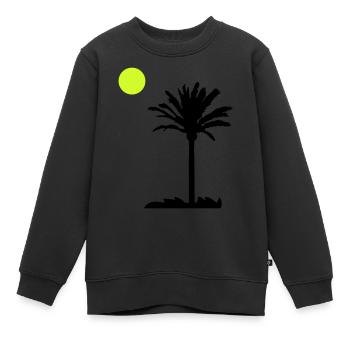 palmier - Sweat Premium enfant bio - noir - Devant - AI Model Kid Female (0cm)