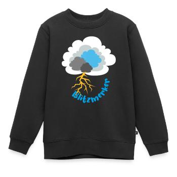 Blitz Gewitter Wolke Sturm Meteorologie - Kinder Premium Organic Sweatshirt - Schwarz - Vorne - AI Model Kid Female (0cm)