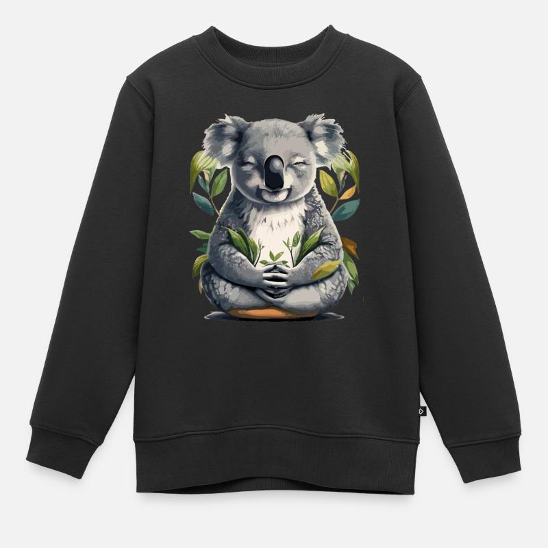 Koala Meditation - Kinder Premium Organic Sweatshirt - Schwarz