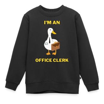 Ich bin Bürokauffrau | Ente in einer Suite - Kinder Premium Organic Sweatshirt - Schwarz - Vorne - AI Model Kid Female (0cm)