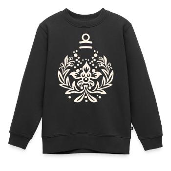Weihnachtskugel Ornament - Kinder Premium Organic Sweatshirt - Schwarz - Vorne - AI Model Kid Female (0cm)