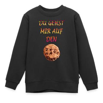 Du gehst mir auf den Keks - Kinder Premium Organic Sweatshirt - Schwarz - Vorne - AI Model Kid Female (0cm)