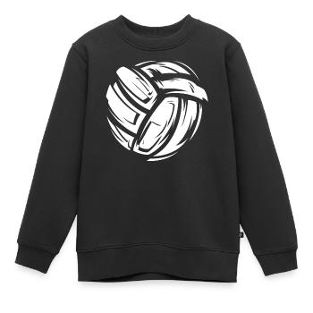 Volleyball Symbol Fabrics Material White Game Icon - Kids Premium Organic Sweatshirt - black - Front - AI Model Kid Female (0cm)