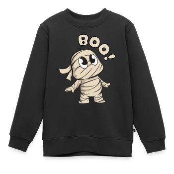 Halloween Süsse Mumie - Kinder Premium Organic Sweatshirt - Schwarz - Vorne - AI Model Kid Female (0cm)
