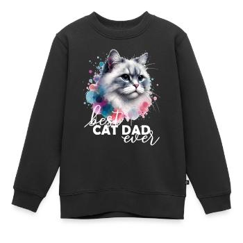 Meilleur Papa De Chat Jamais Katze - Sweat Premium enfant bio - noir - Devant - AI Model Kid Female (0cm)