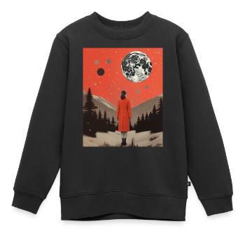 Wünsch dem Vollmond einen mystischen Wunsch (Mädchen) - Kinder Premium Organic Sweatshirt - Schwarz - Vorne - AI Model Kid Female (0cm)