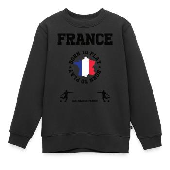 Frankreich - Kinder Premium Organic Sweatshirt - Schwarz - Vorne - AI Model Kid Female (0cm)