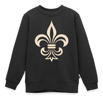 Fleur de Lys - Kinder Premium Organic Sweatshirt - Schwarz - Vorne - AI Model Kid Female (0cm)