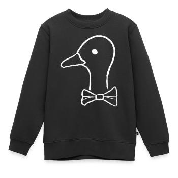 Canard avec noeud papillon - Sweat Premium enfant bio - noir - Devant - AI Model Kid Female (0cm)