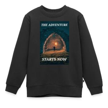 Dein Abenteuer! - Kinder Premium Organic Sweatshirt - Schwarz - Vorne - AI Model Kid Female (0cm)