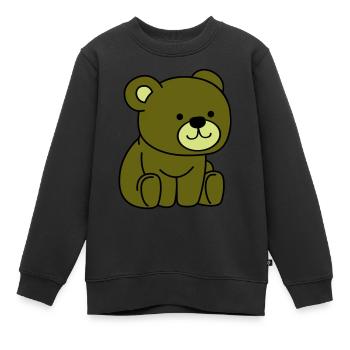 nounours - Sweat Premium enfant bio - noir - Devant - AI Model Kid Female (0cm)