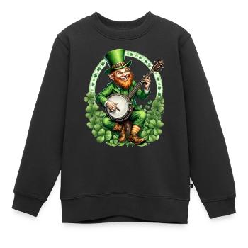 Leprechaun Banjo Player I Irish Music I St. - Kinder Premium Organic Sweatshirt - Schwarz - Vorne - AI Model Kid Female (0cm)