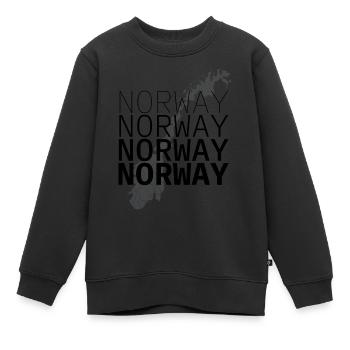 Norvège quatre lettrages - Sweat Premium enfant bio - noir - Devant - AI Model Kid Female (0cm)