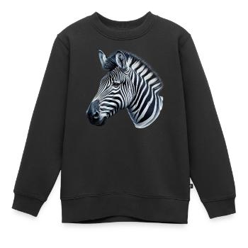 Zebra - Kinder Premium Organic Sweatshirt - Schwarz - Vorne - AI Model Kid Female (0cm)