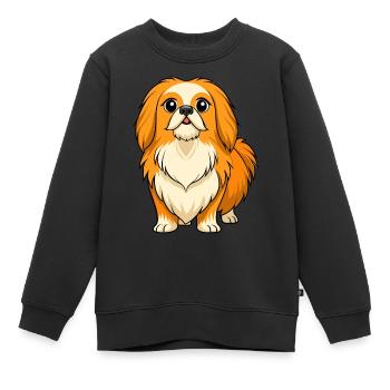 L’art numérique pékinois digne - Sweat Premium enfant bio - noir - Devant - AI Model Kid Female (0cm)