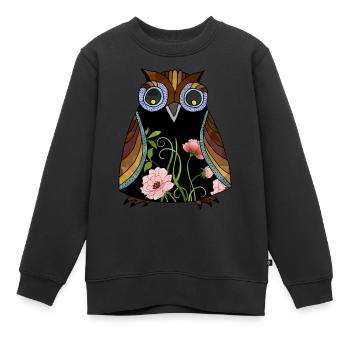 Bunter Vogel - Kinder Premium Organic Sweatshirt - Schwarz - Vorne - AI Model Kid Female (0cm)