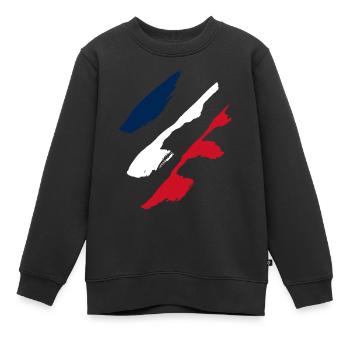 Frankreich Flagge - Kinder Premium Organic Sweatshirt - Schwarz - Vorne - AI Model Kid Female (0cm)