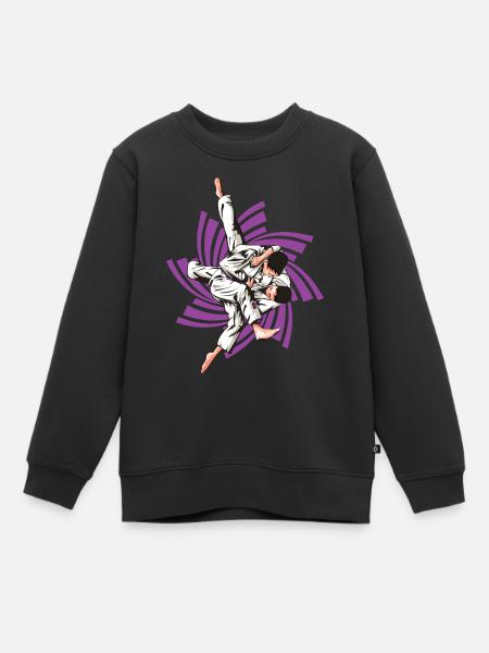 judo violet - Sweat Premium enfant bio - noir
