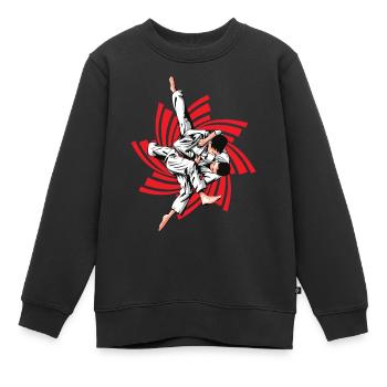 Roter Judo-Griff - Kinder Premium Organic Sweatshirt - Schwarz - Vorne - AI Model Kid Female (0cm)